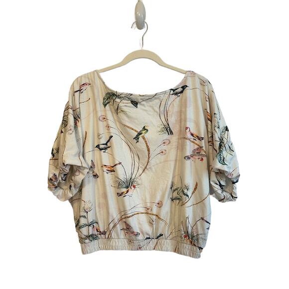 ๐ด Maeve by Anthropologie Floral Bird Super Soft Cotton Top, Size M - Picture 6 of 12